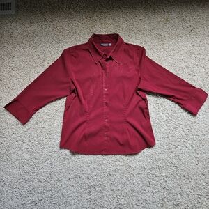 Apt. 9 Large Red Button Down Short Sleeve Shirt